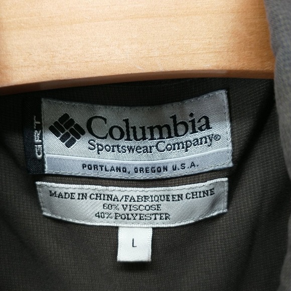 Columbia Men's Button Down Shirt Gray Large Long Sleeve Viscose Blend Casual - Picture 8 of 11